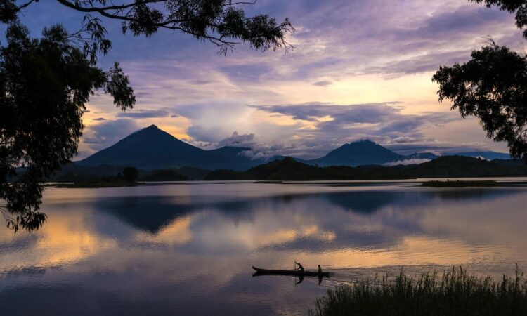 Otter viewing in Lake Mutanda